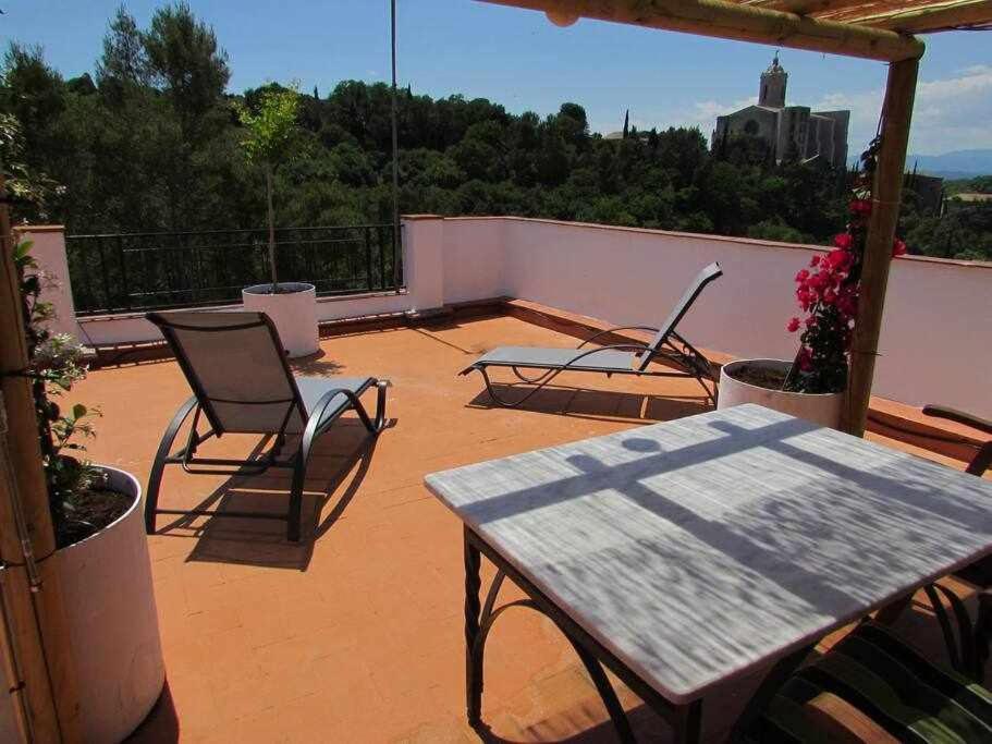 Apartamento Con Increibles Vistas Y Terraza Girona Esterno foto